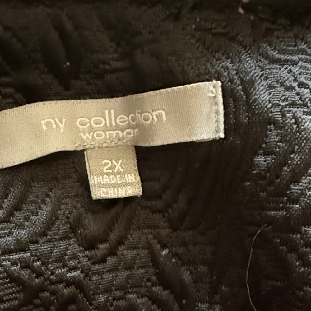 NY Collection Black Textured Cape Jacket - Picture 4 of 4